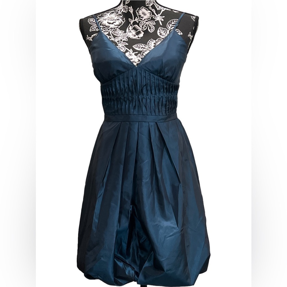 BCBG Paris Teal Balloon Hem Cocktail Dress Size 6 - Picture 2 of 10